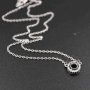 1Pcs 5-8MM Gems Cz Stone Round Prong Bezel Settings Solid 925 Sterling Silver DIY Pendant Charm Tray With 15'' Necklace Chain 1411215