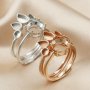 Keepsake Breast Milk Resin Round Ring Settings Stackable 8MM Main Stone Solid 925 Sterling Silver Rose Gold Plated DIY Ring Bezel 1294343