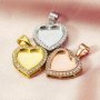 Halo Heart Keepsake Breast Milk Bezel Settings for Resin Solid 14K Gold DIY Pendant Bezel 1431121-1