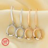 8x10MM Oval Prong Hooks Earrings Settings,Solid 925 Sterling Silver Rose Gold Plated Earrings,Simple Earring,DIY Earrings Bezel 1706123
