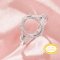 Oval Prong Ring Settings,Split Shank Solid 14K 18K Gold Ring,Elegant Pave Moissanite Ring,DIY Ring Supplies For Gemstone 1294990