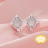 Keepsake Breast Milk Resin 5x7MM Oval Bezel Studs Earrings Blank Settings,Solid Back 14K 18K Gold Studs Earring,Vintage Styles Earrings,DIY Earrings Supplies 1706211