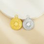 5MM Keepsake Breast Milk Resin Round Bezel Pendant Settings,Vintage Yellow Gold Plated Stainless Steel Pendant Charm,DIY Pendant Blank 1411429