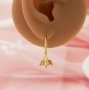 Keepsake Breast Milk Resin Ball Flower Pin Solid 14K 18K Gold Hoops Earrings Settings for Half Drilled Pearl Bead,DIY Earring Supplies 1705080