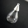 5pcs 18x24mm clear galss water drop shape bottle vial pendant charm wish pendant with brass silver metal loop 1820047