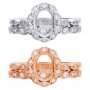 6x8MM Oval Prong Ring Settings,DIY Marquise Stackable Ring Set Bezel Supplies,Flower Stackable Solid 925 Sterling Silver Rose Gold Plated RingDIY Ring Set 1294562