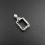 1Pcs Multiple Sizes Rose Gold Silver Prong Bezel Settings For Rectangle Cz Stone Solid 925 Sterling Silver DIY Pendant Charm Tray 1431033