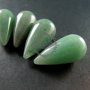 4pcs 15x30mm water drop shape green aventurine jasper jade half drilled loose beads for DIY pendant charm supplies 3000033
