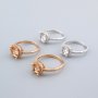 6-8MM Round Halo Prong Ring Settings Solid 925 Sterling Silver Rose Gold Plated Set Size DIY Ring Bezel for Gemstone Supplies 1210099