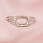 Oval Prong Ring Setttings Breast Milk Resin Memory Jewelry Solid 14K 18K Gold DIY Ring Blank Wedding Band with Moissanite 1224050-1