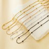 Simple Stainless Steel Beads Chain Necklace,Silver Rose Gold Black Stainless Steel Necklace Chain,Minimalist Beads Chain,DIY Necklace Supplies 1320051