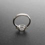 1Pcs 5-8MM Round Simple Silver Gemstone Cz Stone Prong Bezel Solid 925 Sterling Silver Adjustable Ring Settings 1214033