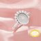 Keepsake Breast Milk Resin Oval Ring Bezel Settings,Solid 14K 18K Gold Ring,Art Deco Solid Back Ring,DIY Ring Supplies For Gemstone 1222150