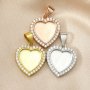 10MM Halo Heart Keepsake Breast Milk Bezel Settings for Resin Solid 925 Sterling Silver Rose Gold Plated DIY Pendant Bezel 1431121