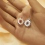 6x8MM Halo Oval prongss Pendant Settings,Flower Solid 925 Sterling Silver Rose Gold Plated Charm,Vintage Styles Pendant Charm,DIY Pendant Supplies 1421277