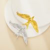 Swallow Stainless Steel Pendant Settings,Yellow Gold Silver Square Pendant Charm,Art Deco Swallow Pendant,DIY Pendant Supplies 1431525