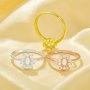 4x6MM Halo Oval Prong Ring Settings,Solid 925 Sterling Silver Rose Gold Plated Ring,Flower Vintage Styles Ring,Pave CZ Stone Ring,DIY Ring Supplies 1224223