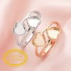 6MM Keepsake Breast Milk Resin Heart Bezel Ring Settings,Solid 14K 18K Gold Ring,DIY Ring Supplies 1294637