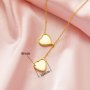 Keepsake Breast Milk Resin Double Heart Solid 14K 18K Gold Necklace Settings,DIY Necklace Chain 16''+2'' 1706225