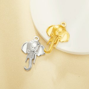 3MM Keepsake Breast Milk Resin Round Bezel Pendant Settings,Yellow Gold Plated Stainless Steel Elephant Pendant Charm,DIY Pendant Blank 1411430