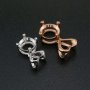 1Pcs 5-9MM Round Pendant Settings Rose Gold Plated Solid 925 Sterling Silver Heart Bail Charm Bezel Tray for Gemstone DIY Supplies 1411260
