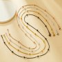 Simple Stainless Steel Beads Chain Necklace,Silver Rose Gold Black Stainless Steel Necklace Chain,Minimalist Beads Chain,DIY Necklace Supplies 1320051