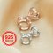 1Pcs 5-9MM Round Pendant Settings Rose Gold Plated Solid 925 Sterling Silver Heart Bail Charm Bezel Tray for Gemstone DIY Supplies 1411260