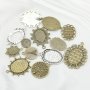 20Pcs Assortment Oval Round Antiqued Bronze Pendant Settings Charm Bezel for Resin DIY Jewelry Supplies 1421181