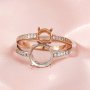 Keepsake Breast Milk Simple Round Prong Ring Settings Resin Solid 14K Gold Moissanite Accents DIY Ring Blank Band for Gemstone 1210033-1