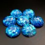 20pcs 15mm shiny blue resin round cabochon for DIY ring earrings supplies 4110145