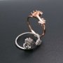 1Pcs 3x6MM Marquise Bezel Rose Gold Plated Solid 925 Sterling Silver Adjustable Ring Settings For DIY Gems Moissanite Stone 1294156