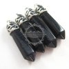 4pcs 9x30mm faceted pillar blue sand stone stick stone pendant charm earrings DIY jewelry findings supplies 1820128