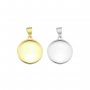 Round Bezel Settings for Breast Milk Resin Gold Plated Solid 925 Sterling Silver Pendant Charm DIY Supplies 1411274