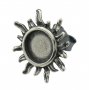 6MM Round Studs Earrings Settings Bezel Sun Antiqued Solid 925 Sterling Silver Earrings Supplies for Resin 1702237