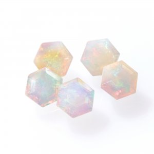 Faceted Hexagon Natural Africa White Opal,October Birthstone,Color Change Gemstone,Faceted Cut AAA Grade Loose Gemstone,Natural Semi Precious Stone,DIY Jewelry Supplies 4160080