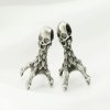 5Pcs 15MM Round Beads Holder Antiqued Silver Brass Skull Pendant Settings DIY Jewelry Supplies 1431126