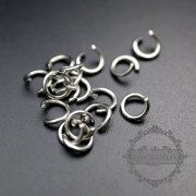 100pcs 1x6mm 18gauge stainless steel rhodium color single open jumpring DIY jewelry supplies findings 1544009