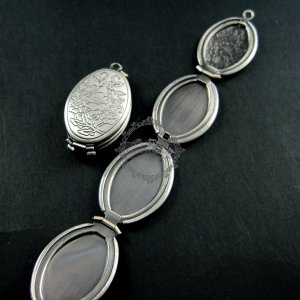 5pcs 20x30mm antiqued silver plated brass bird flower engraved vintage style oval photo locket pendant charm DIY 1123013