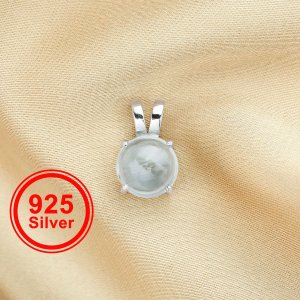 8MM Round Sky Blue Topaz Birthstone Pendant Charm,Solid 925 Sterling Silver Charm,November Birthstone Pendant,DIY Birthstone Jewelry 1411323