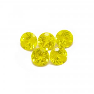 1Pcs Round Faceted Yellow Lumogarnet,Fluorescent Ce YAG,Yttrium Aluminum Garnet,Loose Gemstone,Manmade Crystal,UV Blacklight Dayglow 4110203