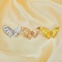 4MM Round Prong Pendant Settings,Butterfly Solid 925 Sterling Silver Rose Gold Plated Pendant Charm,DIY Pendant Supplies For Gemstone 1411455