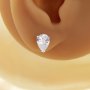 Minimalist Pear Simulated Diamond Studs Earrings With 6x8MM Pear White Cubic Zirconia,Solid 925 Sterling Silver Earrings,Simple Earrings 6330019