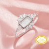 4x7MM Keepsake Breast Milk Resin Rectangle Bezel Ring Settings,Solid 14K 18K Gold Ring,Vintage Styles Moissanite Rectangle Ring,Solid Back Ring,DIY Ring Supplies 1295048