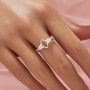 Marquise Prong Ring Settings,Solid 925 Sterling Silver Ring,Vintage Styles CZ Stone Art Deco Solid Back Ring,DIY Ring Supplies 1295047-1