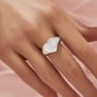 Keepsake Breast Milk Resin Heart Bezel Ring Settings,Birthstone Solid 925 Sterling Silver Ring,Solid Back Heart Ring,DIY Ring Supplies 1295058-1