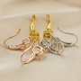 5-6MM Round Prong Hook Earrings Settings Solid 925 Sterling Silver Rose Gold Plated DIY Supplies for Gemstone 1706088