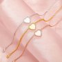 Keepsake Breast Milk Resin Heart Bezel Bracelet Settings,Solid 14K 18K Gold Bracelet,Minimalist Bracelet,DIY Bracelet Supplies 7''+2'' 1900331
