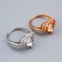 8MM Round Prong Ring Settings Heart Halo Rose Gold Plated Solid 925 Sterling Silver Set Size Ring Bezel 1210110