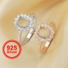 6x8MM Oval Prong Ring Settings,Luxury Solid 925 Sterling Silver Rose Gold Plated Ring Bezel,Art Deco Memory Jewelry,DIY Ring Supplies 1224158