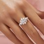 4x7MM Keepsake Breast Milk Resin Oval Ring Bezel Settings,Flower Solid 14K 18K Gold Ring,Moissanite Art Deco Solid Back Ring,DIY Ring Supplies 1222153